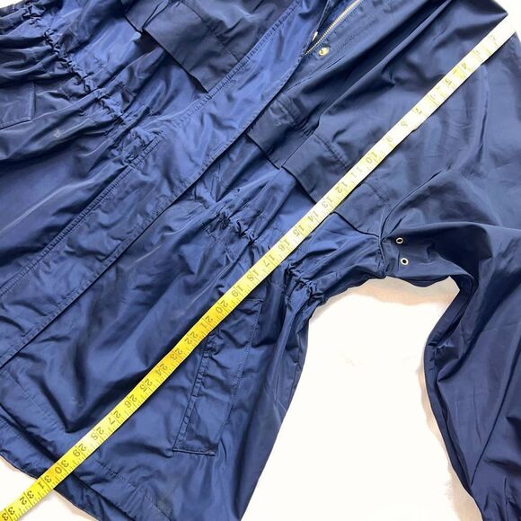 Athleta Navy Blue Hooded Zip Up Pocketed Trench Jacket- S/M - Picture 10 of 15